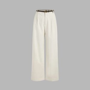 NWT Cider Petite Belted Linen Blend Wide Leg Trousers, Size 4/S
